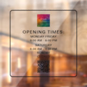 Autocollant Pour Fenêtre Code QR scannable Heures d'ouverture d'entreprise  (Feuille 2)