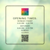Autocollant Pour Fenêtre Code QR scannable Heures d'ouverture professionnel (Feuille 3)