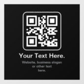 Autocollant Pour Fenêtre Code QR scannable moderne | Noir Blanc & Gris (Feuille)