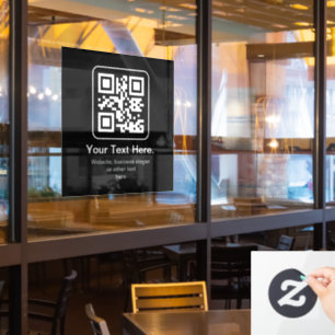 Autocollant Pour Fenêtre Code QR scannable moderne Noir Blanc & Gris