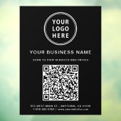 Autocollant Pour Fenêtre Code QR simple logo d'entreprise noir (Feuille 3)