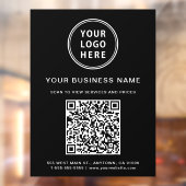 Autocollant Pour Fenêtre Code QR simple logo d'entreprise noir (Feuille 2)