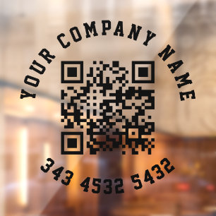 Autocollant Pour Fenêtre Code QR simple Votre promotion professionnelle