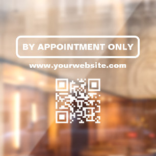 Autocollant Pour Fenêtre Code QR sur rendez-vous, Entreprise personnalisée