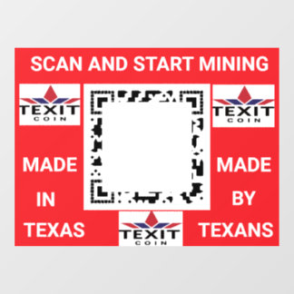 Autocollant Pour Fenêtre Code QR TeXit Coin 24" x 30"