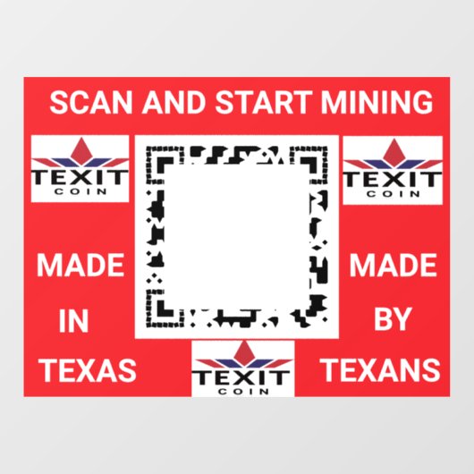 Autocollant Pour Fenêtre Code QR TeXit Coin 24" x 30" (Feuille)