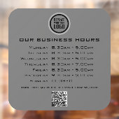 Autocollant Pour Fenêtre Code QR Texte de votre logo Heures d'ouverture d'e (Feuille 2)