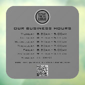 Autocollant Pour Fenêtre Code QR Texte de votre logo Heures d'ouverture d'e (Feuille 3)