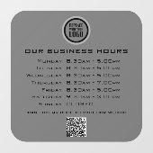 Autocollant Pour Fenêtre Code QR Texte de votre logo Heures d'ouverture d'e (Feuille)