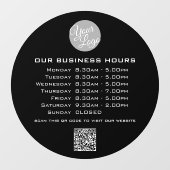 Autocollant Pour Fenêtre Code QR Texte de Votre Logo Heures d'Ouverture d'E (Feuille)