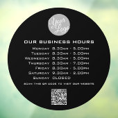 Autocollant Pour Fenêtre Code QR Texte de Votre Logo Heures d'Ouverture d'E (Feuille 3)