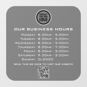Autocollant Pour Fenêtre Code QR Texte de votre logo Heures d'ouverture d'e (Feuille)