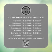 Autocollant Pour Fenêtre Code QR Texte de votre logo Heures d'ouverture d'e (Feuille 3)