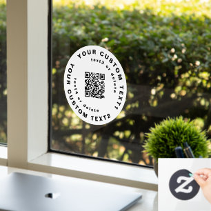 Autocollant Pour Fenêtre Code QR + Texte sur Circle Simple Business Company