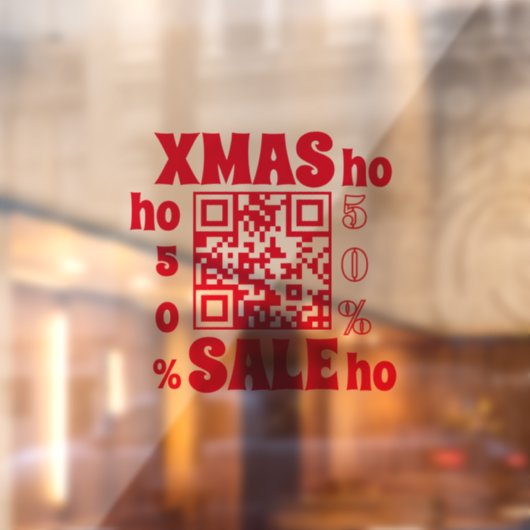 Autocollant Pour Fenêtre Code QR XMAS SALES ho ho ho 50%   (Feuille 2)