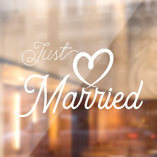 Autocollant Pour Fenêtre Coeur blanc juste marié