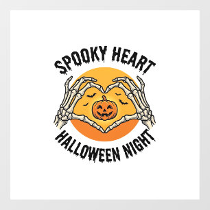 Autocollant Pour Fenêtre Cœur de squelette Halloween Vintage Design des mai