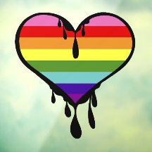 Cœur qui dégouline de fierté arc-en-ciel