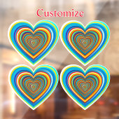 Autocollant Pour Fenêtre Coeur valentin multicolore Thunder_Cove (Feuille 2)