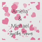 Autocollant Pour Fenêtre Coeurs d'amour joli Personnalisé (Feuille)