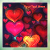 Autocollant Pour Fenêtre Coeurs multicolores (Feuille 3)