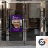 Autocollant Pour Fenêtre Coeurs pour toujours funéraire mémorial violet (Porte de bureau)