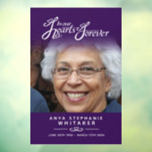 Autocollant Pour Fenêtre Coeurs pour toujours funéraire mémorial violet (Feuille 3)