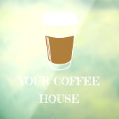 Autocollant Pour Fenêtre Coffee Cup Illustration Etch café affaires (Feuille 3)