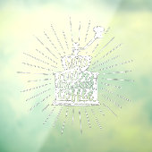 Autocollant Pour Fenêtre Coffee Grinder Chalk Lettres Gardez le calme et bu (Feuille 3)