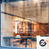 Autocollant Pour Fenêtre Coffee Take Away Commande Custom Window Cling (Fenêtre de café)