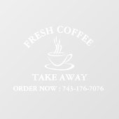 Autocollant Pour Fenêtre Coffee Take Away Commande Custom Window Cling (Feuille)