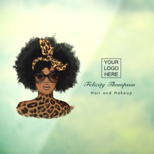 Autocollant Pour Fenêtre Coiffeur Afro-Américain (Feuille 3)