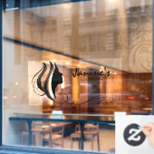 Autocollant Pour Fenêtre Coiffure & Beauté Silhouette Noir ID873 Autocollan (Fenêtre de café)