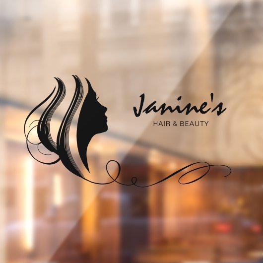 Autocollant Pour Fenêtre Coiffure & Beauté Silhouette Noir ID873 Autocollan (Feuille 2)