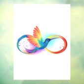 Autocollant Pour Fenêtre Colibri arc-en-ciel avec symbole Infinity (Feuille 3)