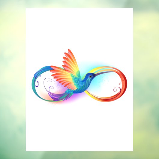 Autocollant Pour Fenêtre Colibri arc-en-ciel avec symbole Infinity (Feuille 3)