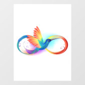 Autocollant Pour Fenêtre Colibri arc-en-ciel avec symbole Infinity (Feuille)