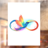 Autocollant Pour Fenêtre Colibri arc-en-ciel avec symbole Infinity (Feuille 2)