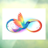 Autocollant Pour Fenêtre Colibri arc-en-ciel avec symbole Infinity (Feuille 3)