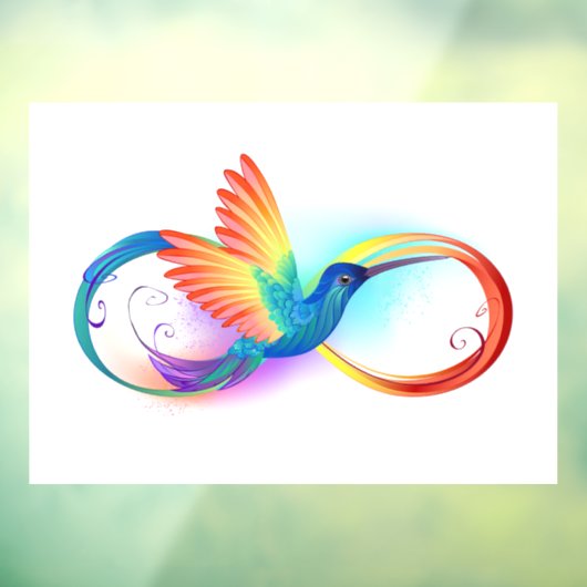 Autocollant Pour Fenêtre Colibri arc-en-ciel avec symbole Infinity (Feuille 3)