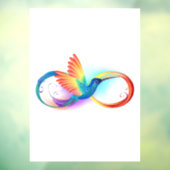 Autocollant Pour Fenêtre Colibri arc-en-ciel avec symbole Infinity (Feuille 3)