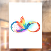 Autocollant Pour Fenêtre Colibri arc-en-ciel avec symbole Infinity (Feuille 2)