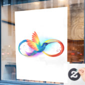 Autocollant Pour Fenêtre Colibri arc-en-ciel avec symbole Infinity (Fenêtre de café)