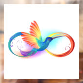 Autocollant Pour Fenêtre Colibri arc-en-ciel avec symbole Infinity (Feuille 2)