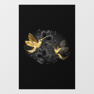 Autocollant Pour Fenêtre Colibri noir et or