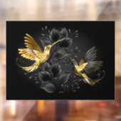 Autocollant Pour Fenêtre Colibri noir et or (Feuille 2)
