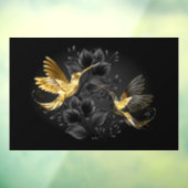 Autocollant Pour Fenêtre Colibri noir et or (Feuille 3)