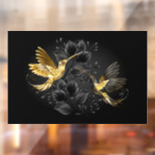 Autocollant Pour Fenêtre Colibri noir et or (Feuille 2)