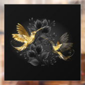 Autocollant Pour Fenêtre Colibri noir et or (Feuille 2)