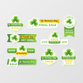 Autocollant Pour Fenêtre Collection de la vente de la St Patrick's Day 9 en (Feuille)